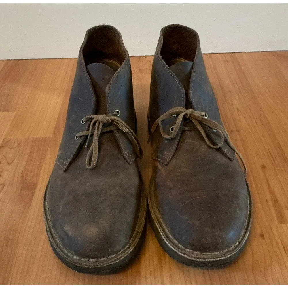 Clarks Originals Desert‎ Boots Mens 9 Brown Leather Crepe Sole Chukka Shoes